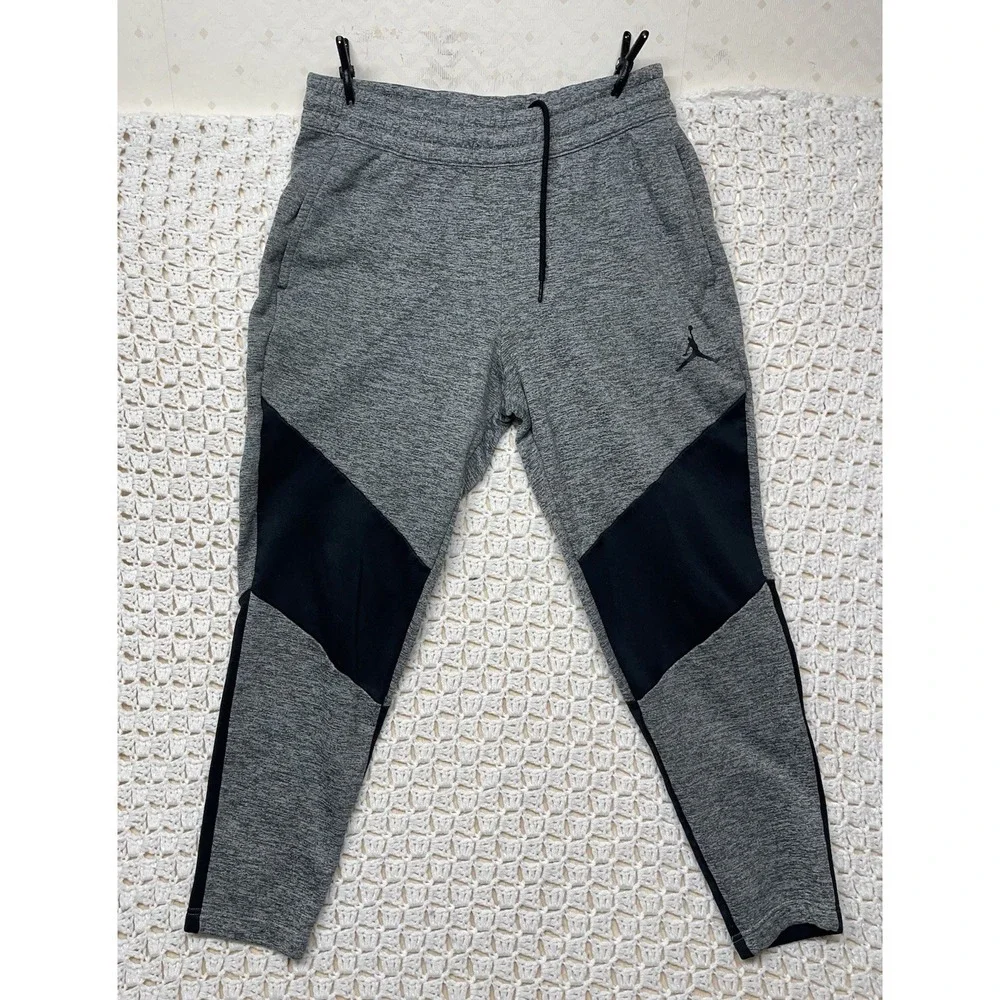 Jordan 23 Alpha Therma Fleece Pants Men's Medium Gray Black BV1313-091